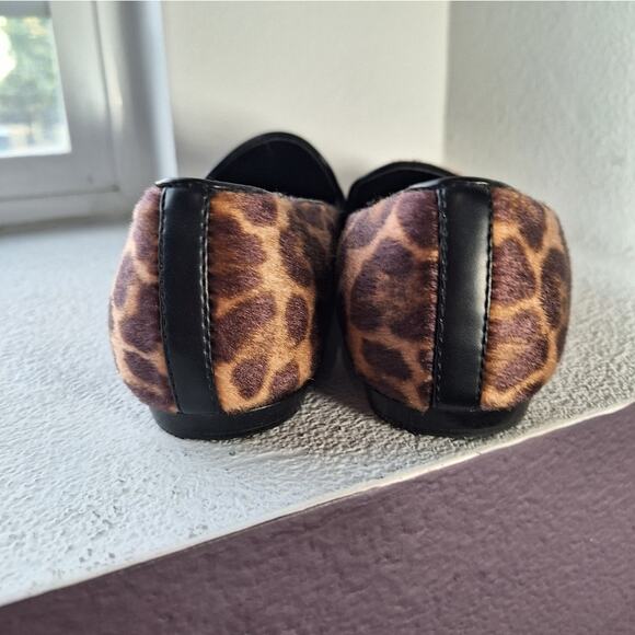 Nine West womens 9 calf hair cheetah print pointed toe ballet flats - Picture 3 of 6